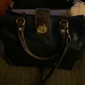 Brahmin Black and brown leather with key holder